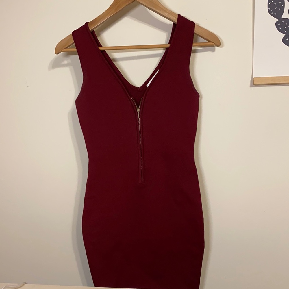 LF Seek The Label Dark Red Bodycon Mini Dress